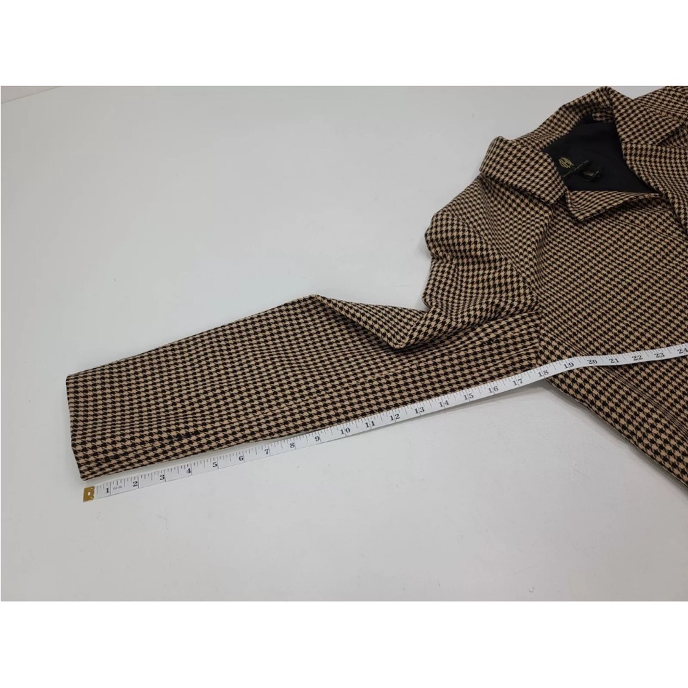 House of Harlow 1960 Notch Lapel Brown Houndstooth Cropped Blazer Size L - Picture 8 of 9